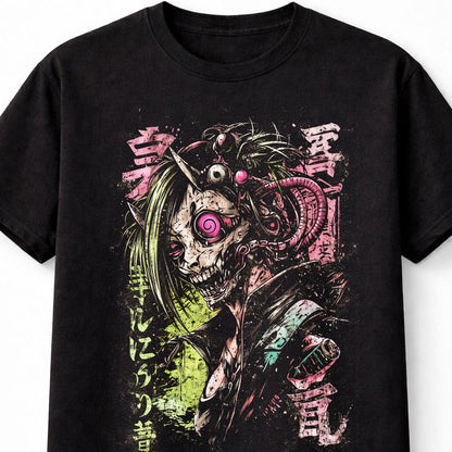 Oni Demon Japanese Cyberpunk Y2K Retro Techwear Manga Anime Adults & Kids Unisex T-Shirt