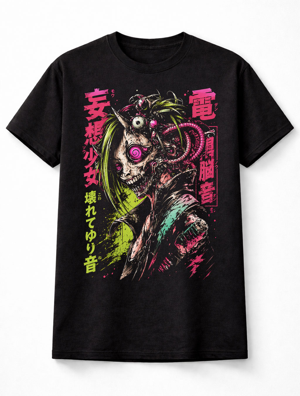 Cyberpunk Zombie Girl Anime Horror Manga Graphic Unisex T-Shirt