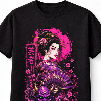 Geisha Hannya Mask Japanese Demon Anime Unisex T-Shirt