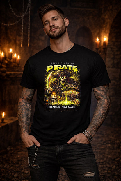 Pirate Dead Men Tell Tales Unisex Toxic Gothic Undead Horror Graphic T-Shirt
