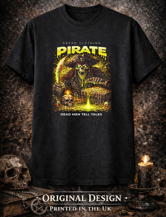 Pirate Dead Men Tell Tales Unisex Toxic Gothic Undead Horror Graphic T-Shirt