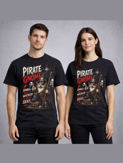 Pirate Gnome Skull Treasure Funny Sea Adventure Graphic Unisex T-Shirt