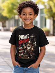 Pirate Gnome Skull Treasure Funny Sea Adventure Graphic Unisex T-Shirt