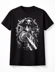 Anime Pirate Captain Sword Skull Manga Graphic Black Unisex T-Shirt
