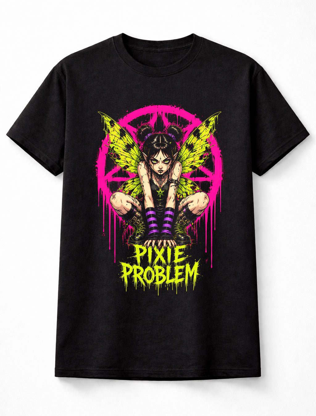 Pixie Problem Fairy Punk Grunge Wings Graphic Unisex T-Shirt