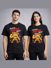 Pizza Slice Funny Punny Angry Pizza Slice Cartoon Food Graphic Unisex T-Shirt