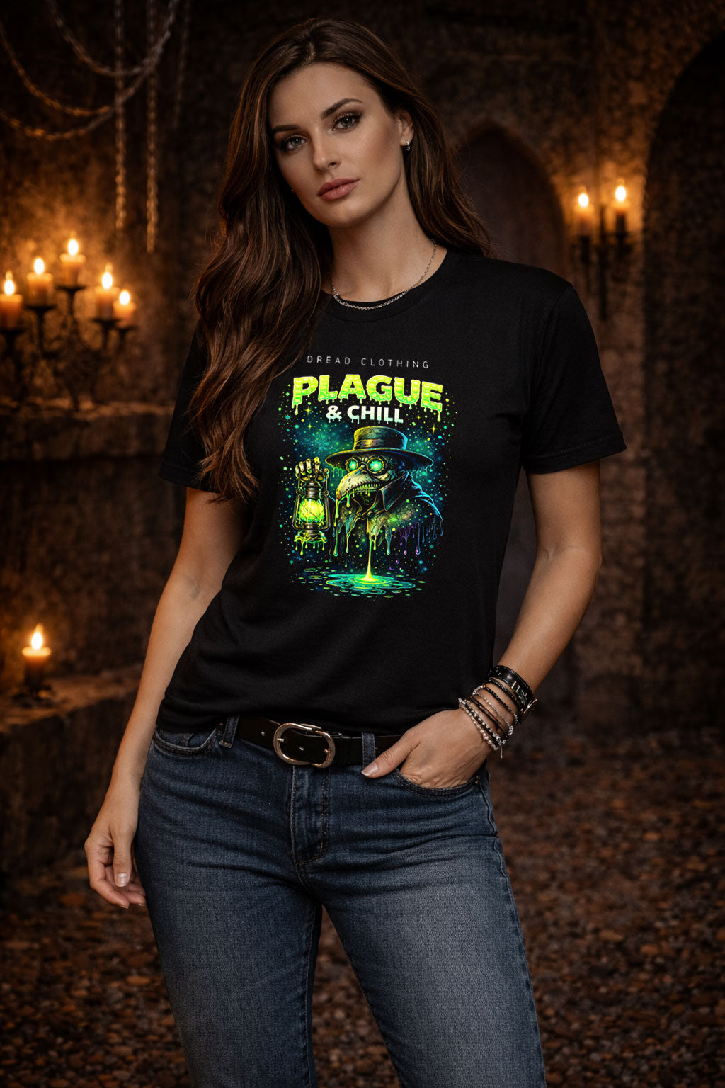 Plague Doctor Plague & Chill Unisex Toxic Gothic Medieval Horror Graphic T-Shirt