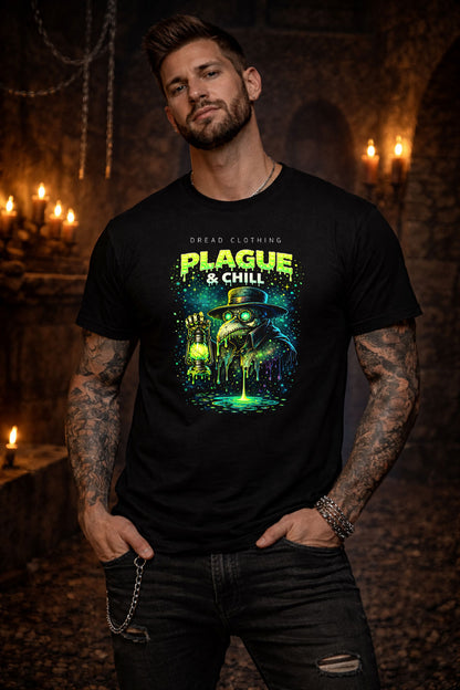 Plague Doctor Plague & Chill Unisex Toxic Gothic Medieval Horror Graphic T-Shirt