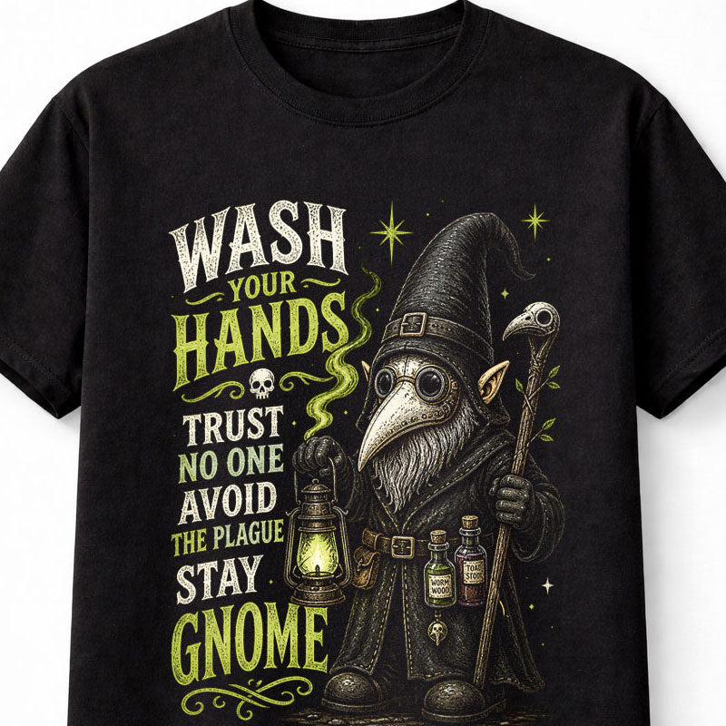 Plague Doctor Gnome Gothic Dark Humor Vintage Graphic Unisex T-Shirt