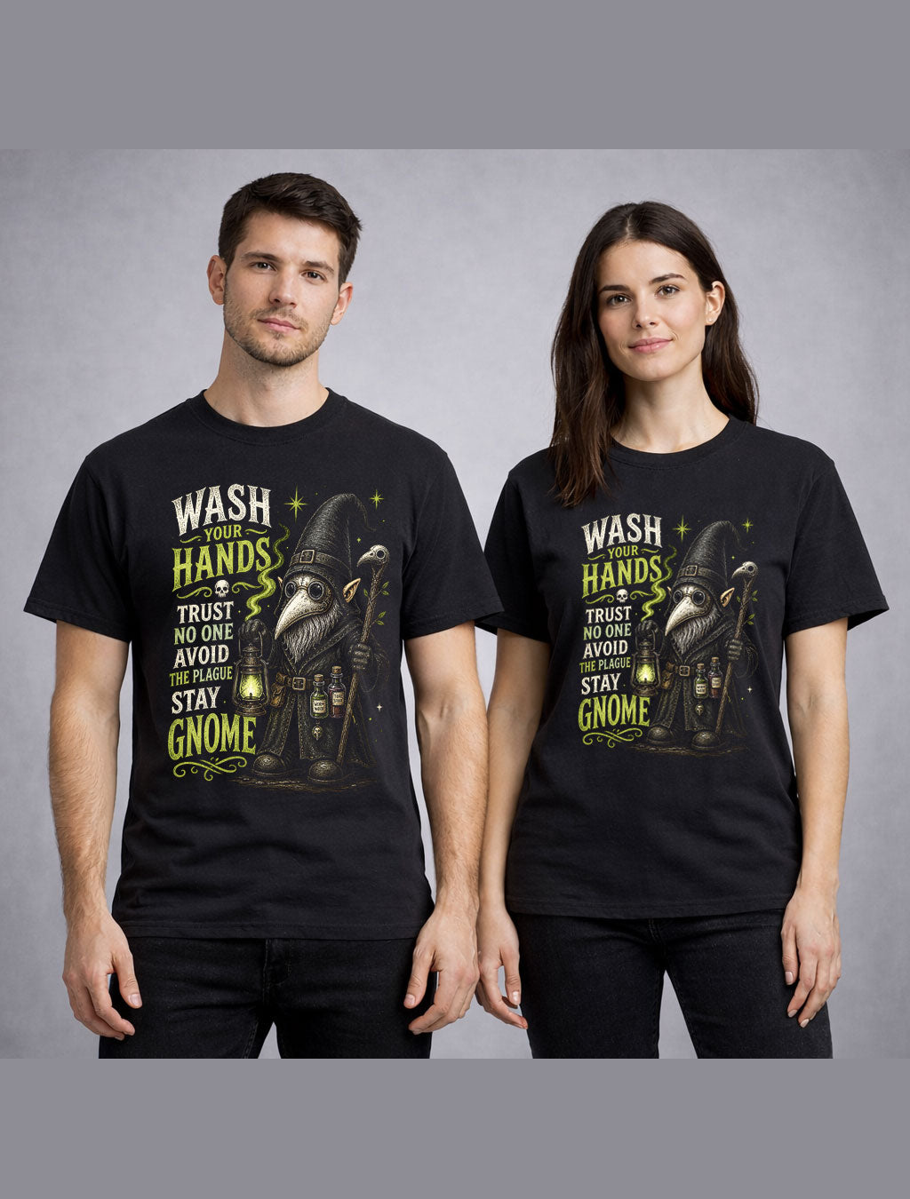 Plague Doctor Gnome Gothic Dark Humor Vintage Graphic Unisex T-Shirt