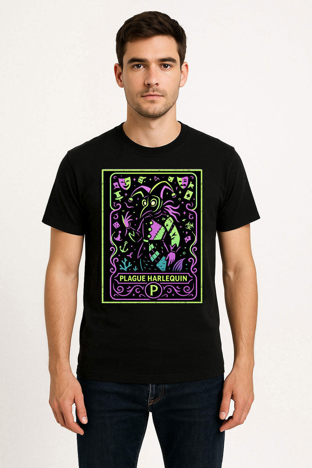 Plague Harlequin Carnival Horror Dark Gothic Alternative Unisex T-Shirt