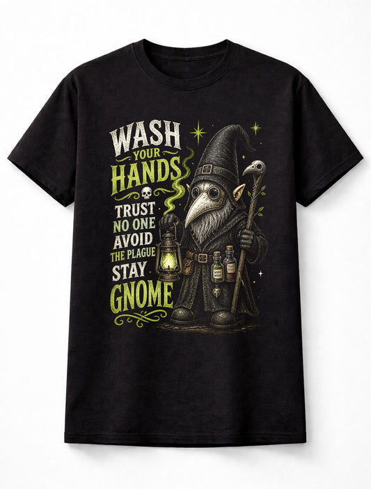 Plague Doctor Gnome Gothic Dark Humor Vintage Graphic Unisex T-Shirt