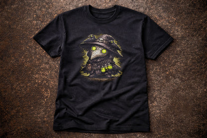Plague Doctor Gnome Unisex Graphic Black Bubonic T-Shirt Dark Doctor Tee