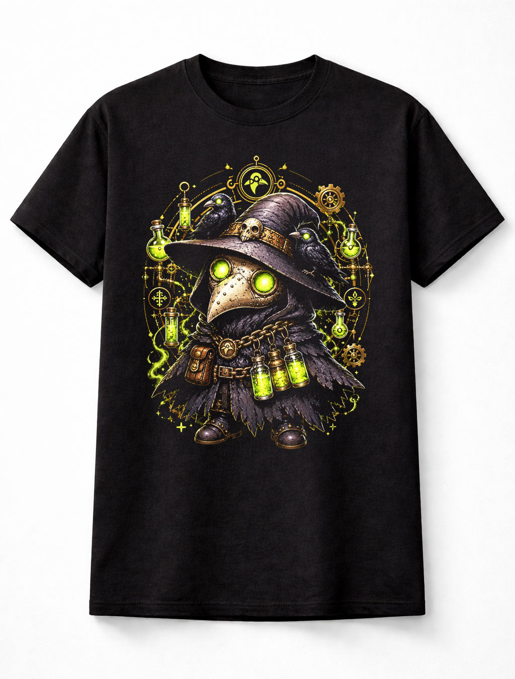 Plague Doctor Gnome Gothic Raven Horror Graphic Unisex T-Shirt