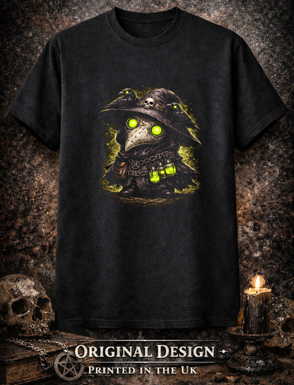 Plague Doctor Gnome Unisex Graphic Black Bubonic T-Shirt Dark Doctor Tee