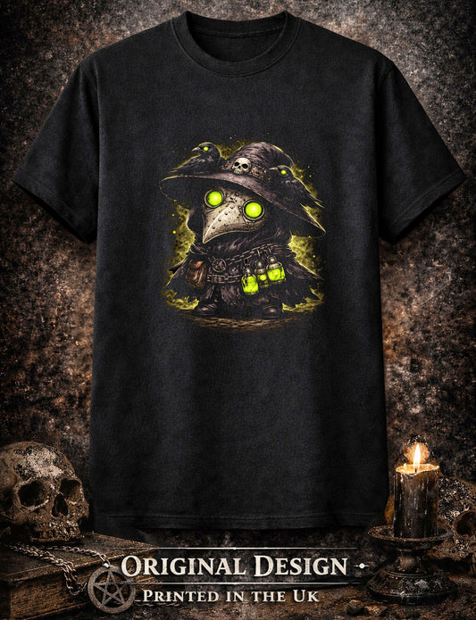 Plague Doctor Gnome Unisex Graphic Black Bubonic T-Shirt Dark Doctor Tee