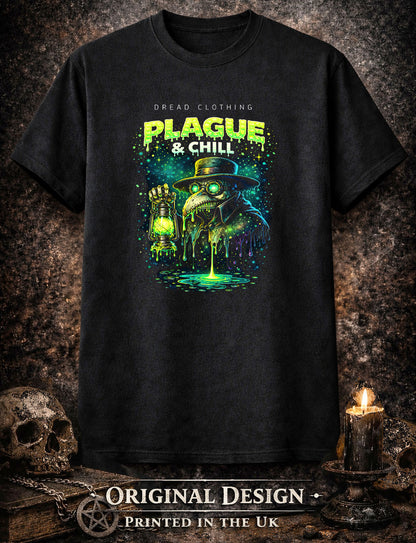 Plague Doctor Plague & Chill Unisex Toxic Gothic Medieval Horror Graphic T-Shirt
