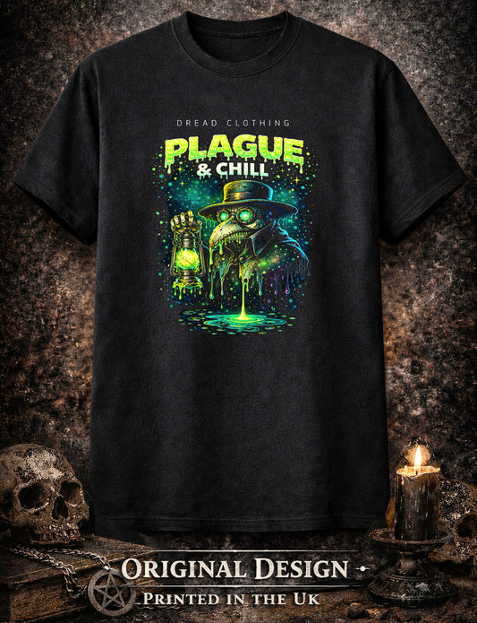 Plague Doctor Plague & Chill Unisex Toxic Gothic Medieval Horror Graphic T-Shirt