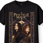 Practical Magic 2 Witches Black Cat Gothic Halloween Movie Unisex T-Shirt