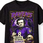 Baltimore Ravens NFL Edgar Allan Poe Football Fan Gift Unisex T-Shirt