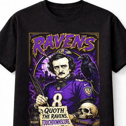 Baltimore Ravens NFL Edgar Allan Poe Football Fan Gift Unisex T-Shirt
