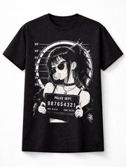 Anime Mugshot Girl Bubble Gum Gothic Manga Graphic Unisex T-Shirt
