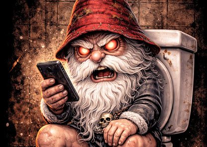 Pooper Toilet Gnome Unisex Graphic Funny Doomscrolling T-Shirt Dark Doctor Tee