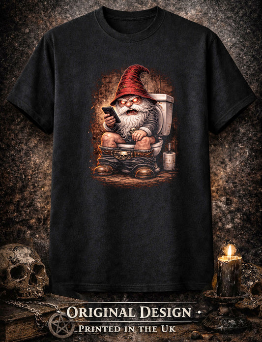 Pooper Toilet Gnome Unisex Graphic Funny Doomscrolling T-Shirt Dark Doctor Tee