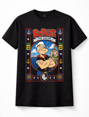 Popeye The Sailor Spinach Classic Cartoon Nautical Retro Black Unisex T-Shirt