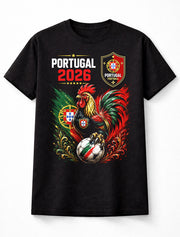 Portugal Football 2026 Rooster Soccer Fan Supporter Graphic Unisex T-Shirt