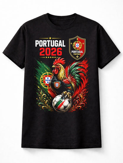 Portugal Football 2026 Rooster Soccer Fan Supporter Graphic Unisex T-Shirt