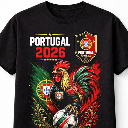 Portugal Football 2026 Rooster Soccer Fan Supporter Graphic Unisex T-Shirt