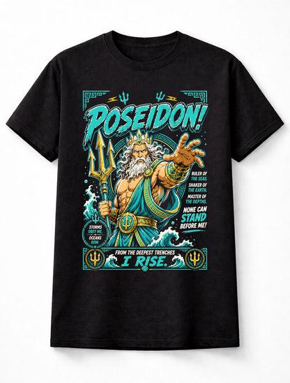 Poseidon Greek God of the Sea Trident Mythology Unisex T-Shirt
