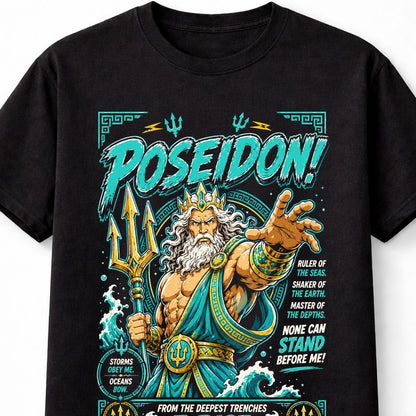 Poseidon Greek God of the Sea Trident Mythology Unisex T-Shirt
