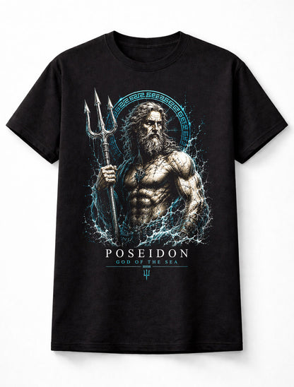 Poseidon Greek God of the Sea Trident Mythology Unisex T-Shirt
