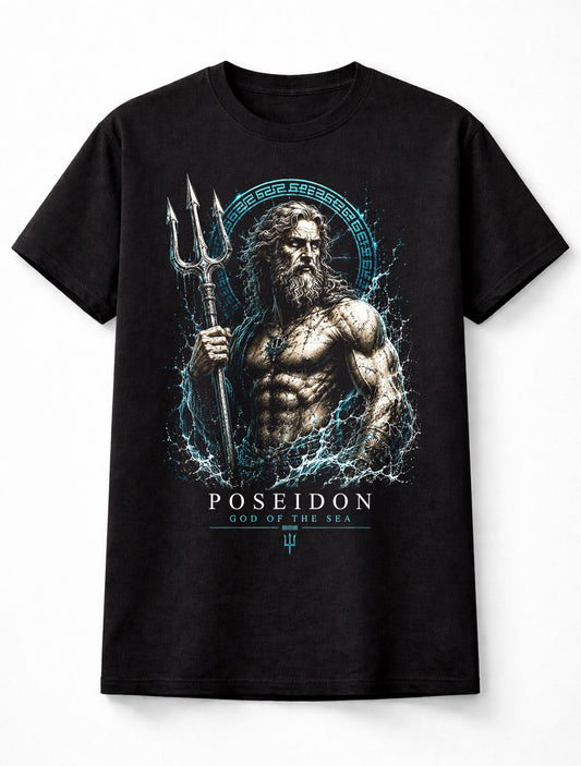 Poseidon Greek God of the Sea Trident Mythology Unisex T-Shirt