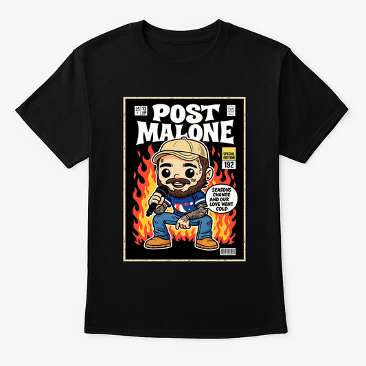 Post Malone “Seasons Change” Unisex T-Shirt – Comic Style Pop Art Hip-Hop Graphic Tee