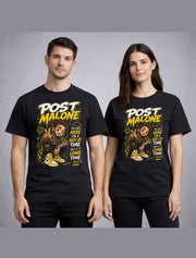 Post Malone Graphic T-Shirt Hip Hop Rap Tee Yellow Black Streetwear Good Time Adults & Kids Unisex T-Shirt