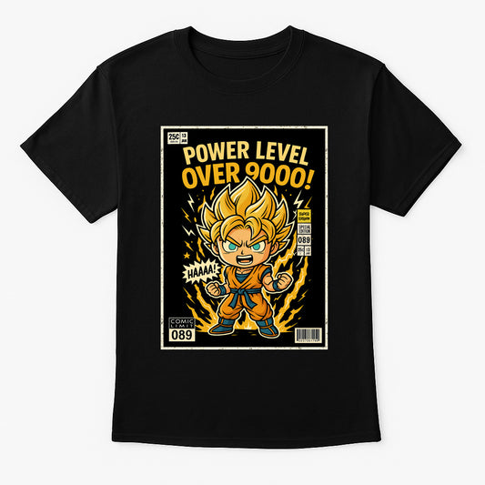 Dragon Ball Z Super Saiyan Power Level Over 9000 Goku Anime Adults & Kids Unisex T-Shirt