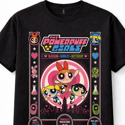 Powerpuff Girls Blossom Bubbles Buttercup Cartoon Graphic Unisex T-Shirt