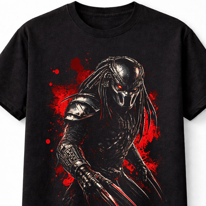 Predator Alien Hunter Sci-Fi Horror Graphic Unisex T-Shirt Space Warrior Adults & Kids Unisex T-Shirt