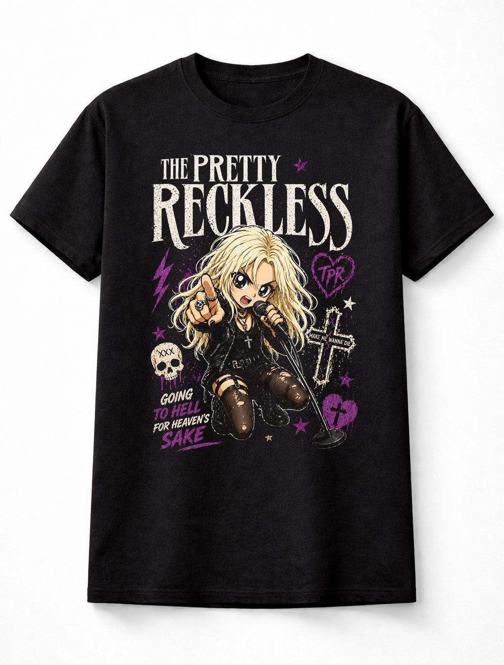The Pretty Reckless Going To Hell Graphic T-Shirt Rock Band Fan Tee Taylor Momsen Lyrics Shirt Adult & Kids Unisex T-Shirt