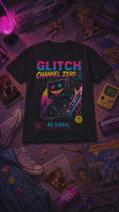 Glitch Channel Zero VHS Horror TV Retro Synthwave 1985 Unisex T-Shirt
