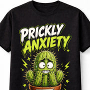 Prickly Anxiety Funny Cactus Meme Cute Mental Health Humor Unisex T-Shirt