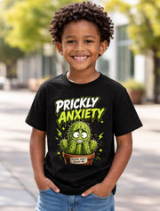 Prickly Anxiety Funny Cactus Meme Cute Mental Health Humor Unisex T-Shirt