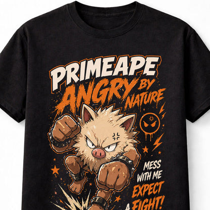 Pokemon Primeape Graphic Tee Fighting Type Angry Anime Gamer Unisex T-Shirt