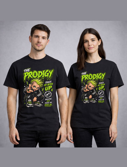 The Prodigy Smack My Bitch Up Graphic T-Shirt Rave Electronic Music Band Fan Tee 90s Dance Lyrics Shirt Adult & Kids Unisex T-Shirt