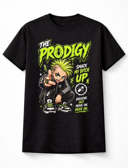 The Prodigy Smack My Bitch Up Graphic T-Shirt Rave Electronic Music Band Fan Tee 90s Dance Lyrics Shirt Adult & Kids Unisex T-Shirt