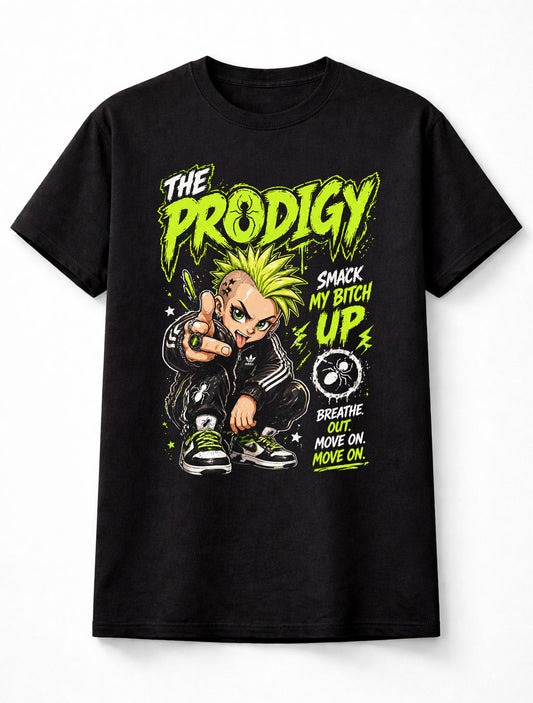 The Prodigy Smack My Bitch Up Graphic T-Shirt Rave Electronic Music Band Fan Tee 90s Dance Lyrics Shirt Adult & Kids Unisex T-Shirt