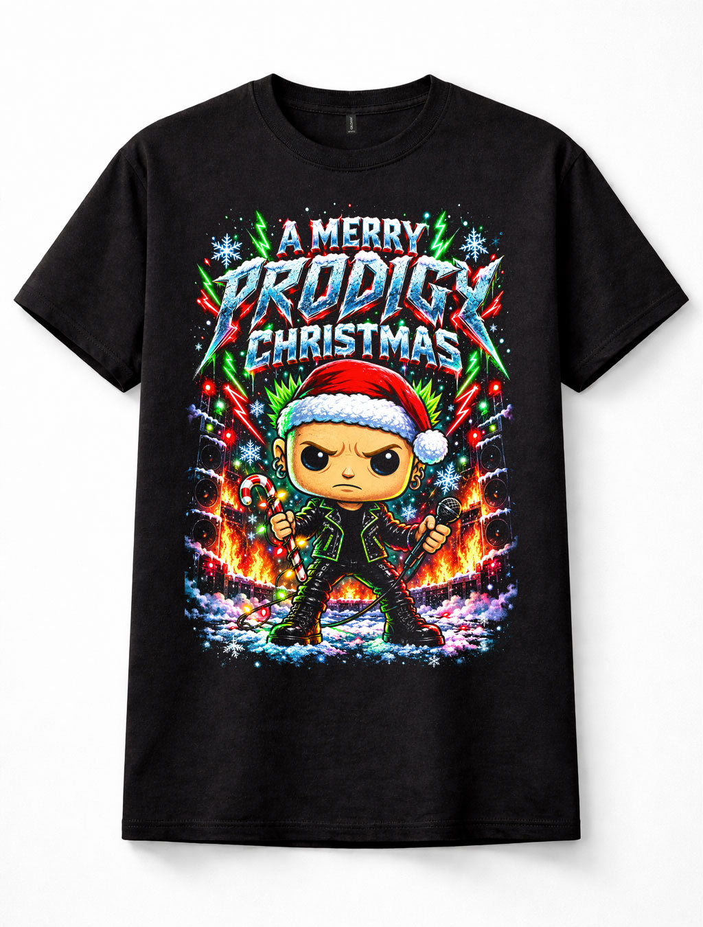 The Prodigy Merry Christmas Electronic Music Rave Festive Unisex T-Shirt